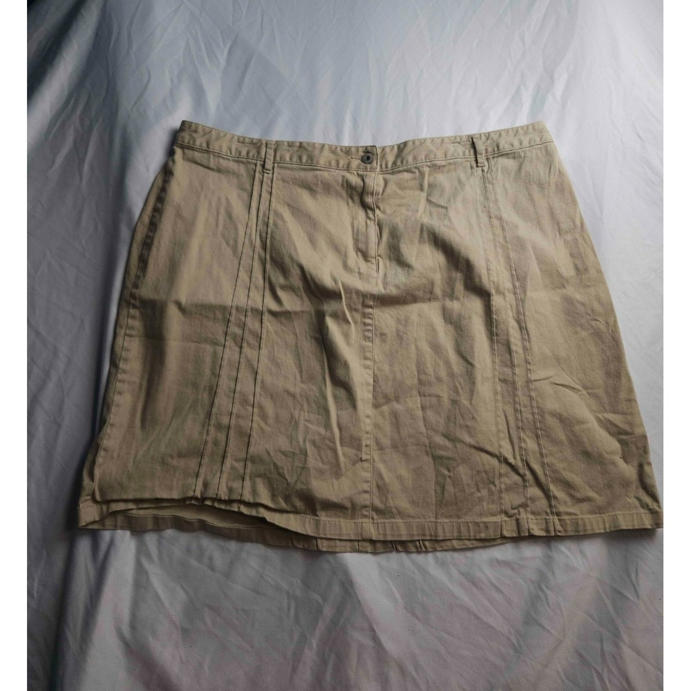 Vintage 90s Carolina Blues Skirt 26W Plus Size Stretch Beige Boho Coastal Safari